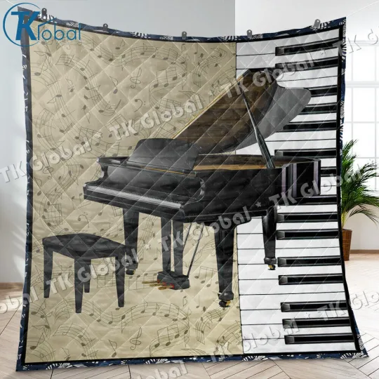 Discover Piano Gabriel Quilt, Piano Lover Quilt Blanket
