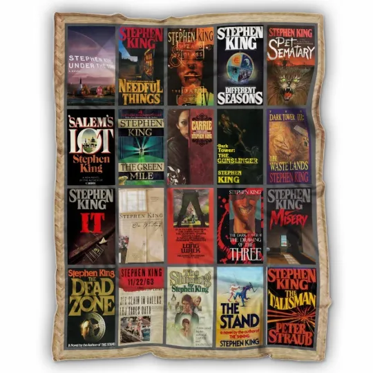 Stephen King Blanket, Stephen King Books Fleece, Sherpa Blanket