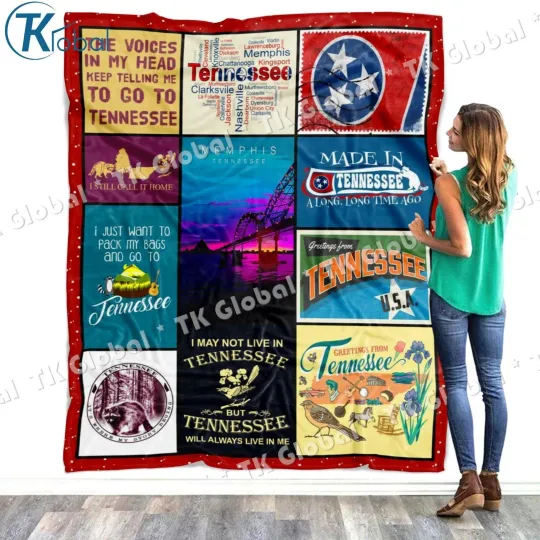 Discover Tennessee Blanket, Tennessee State Fleece, Sherpa Blanket