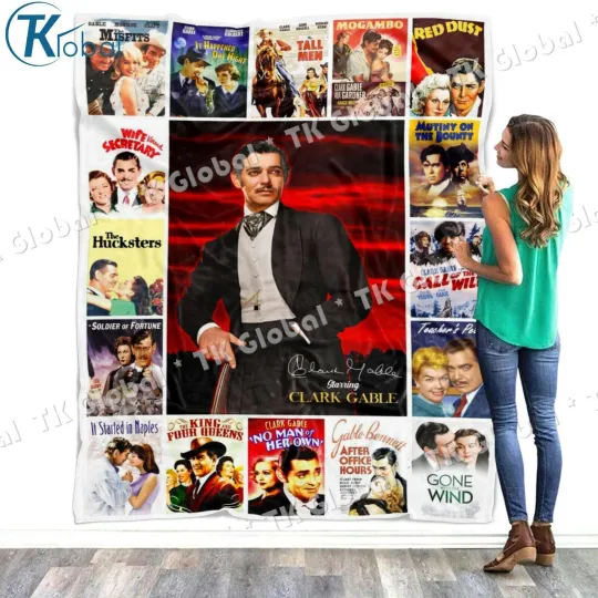 Discover Clark Gable Blanket, Clark Gable - Vivien Leigh Fleece, Sherpa Blanket