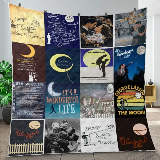It’s a Wonderful Life Blanket, James Stewart Quilt, The Greatest Gift Books