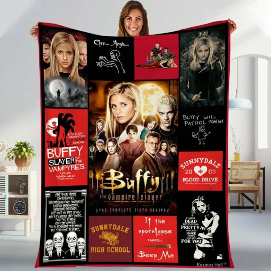 Discover Buffy the Vampire Slayer Blanket, Buffy - friends Fleece, Sherpa Blanket