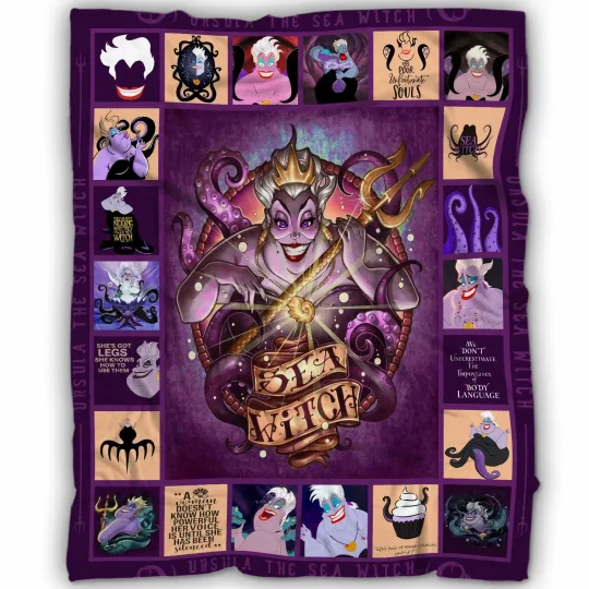 Discover Ursula Blanket, The Little Mermaid Fleece, Sherpa Blanket