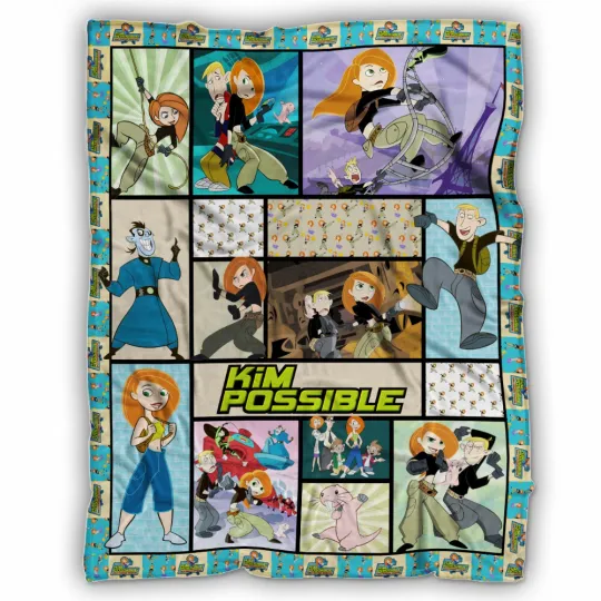 Kim Possible Blanket, Kim Possible Cartoon TV Series Fleece Sherpa Blanket