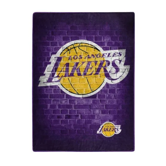 Discover Los Angeles Lakers NBA Royal Raschel Throw Blanket
