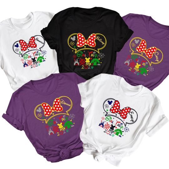 Discover Custom Disney Girls Trip 2026 Shirts, Family Vacation Girls Tees, Disney World Girl Matching Shirt, 2026 Disneyland Group Girls Trip Tee