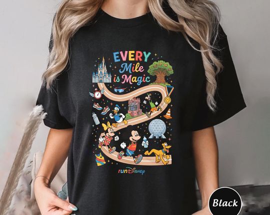 Discover Run Disney Every Mile Is Magic Shirt, Marathon Mickey And Friends Running Race Day Shirt