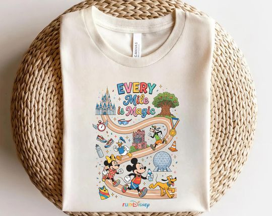 Discover Run Disney Every Mile Is Magic Shirt, Marathon Mickey And Friends Running Race Day Shirt