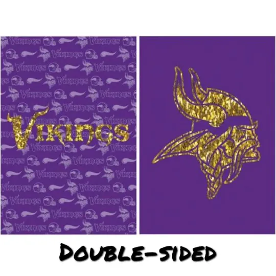 Discover New MINNESOTA VIKINGS 12.5" x 18" Double-Sided GARDEN FLAG, PURPLE GLITTER Suede