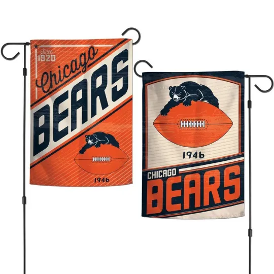 CHICAGO BEARS RETRO SINCE 1946 12"X18" 2 SIDED GARDEN FLAG WINCRAFT 🐻