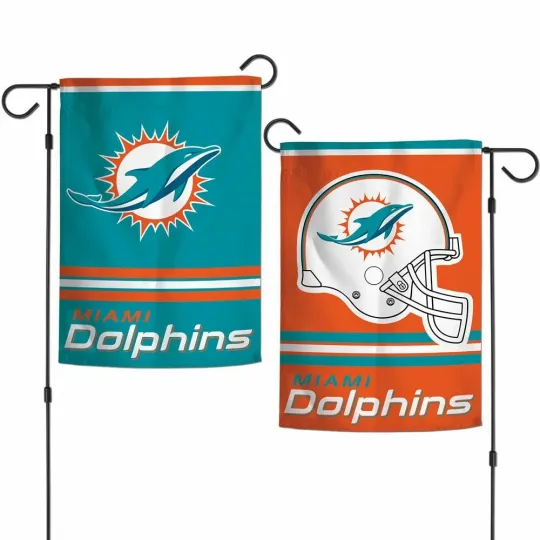 MIAMI DOLPHINS  football 2-Sided 12.5 x 18 Garden Flag Banner