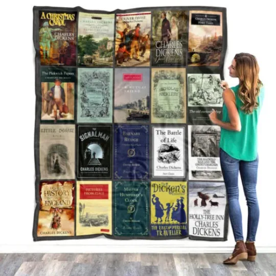 Discover Charles Dickens Blanket, Charles Dickens Books Fleece, Sherpa Blanket