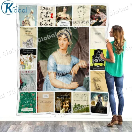 Discover Jane Austen Books Blanket, Jane Austen - Emma Fleece, Sherpa Blanket