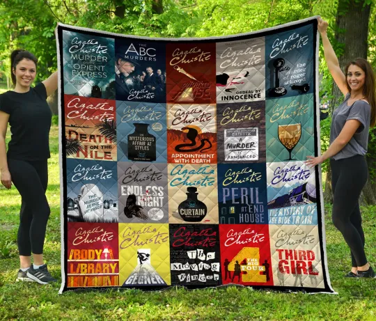 Discover Agatha Christie Quilt, Agatha Christie Books Quilt Blanket
