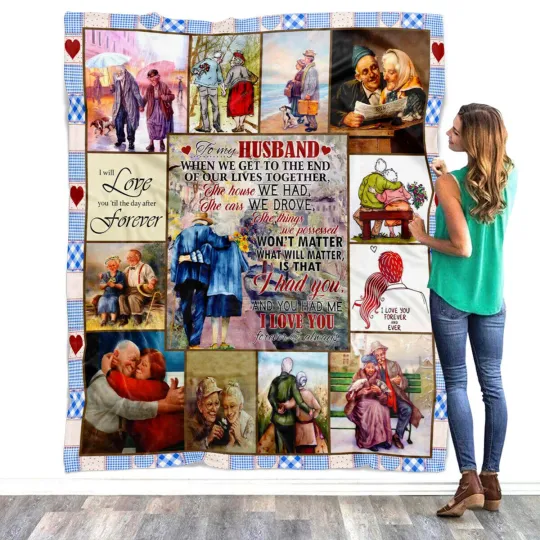 Discover To My Husband Blanket, Love You Forever And Always Fleece, Sherpa Blanket