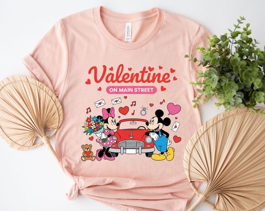Discover Retro Valentines Day Shirt, Cute Valentine Main Street Shirt, Disneyland Valentine Shirt