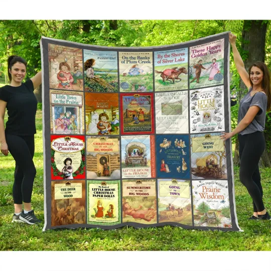 Discover Laura Ingalls Wilder Books Quilt Blanket – Classic Book Covers Nostalgic Gift
