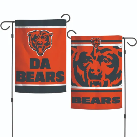 CHICAGO BEARS DA BEARS 12"X18" 2 SIDED GARDEN FLAG NEW
