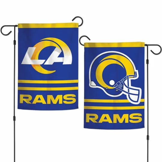 Discover LOS ANGELES RAMS HELMET LOGO 12"X18" 2 SIDED GARDEN FLAG NEW WINCRAFT 😎🏈