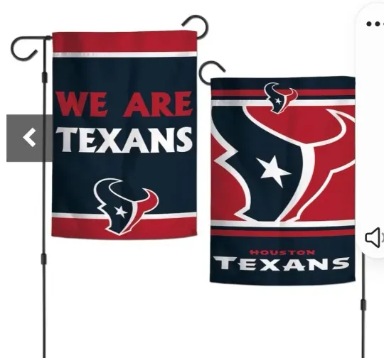 New HOUSTON TEXANS football Team Banner/Garden Flag 2-Sided 12.5" x 18"