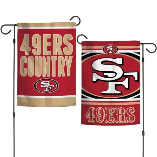 SAN FRANCISCO 49ERS 2 SIDED GARDEN FLAG 12"X18" YARD BANNER football LICENSED