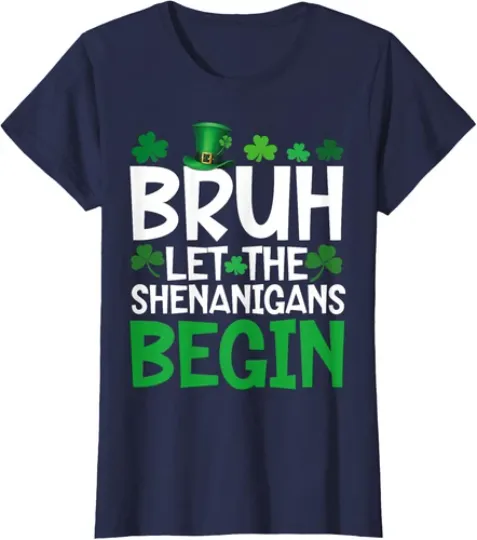 Discover Bruh Saint Patricks Funny Meme Day Lover Happy Ladies' Crewneck T-Shirt