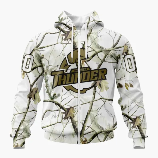 Discover Personalized Wichita Thunder Special White Hoodie/Zip Hoodie Camo Hunting