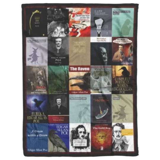 Discover Edgar Allan Poe Blanket, Edgar Allan Poe Fleece, Sherpa Blanket For Fans