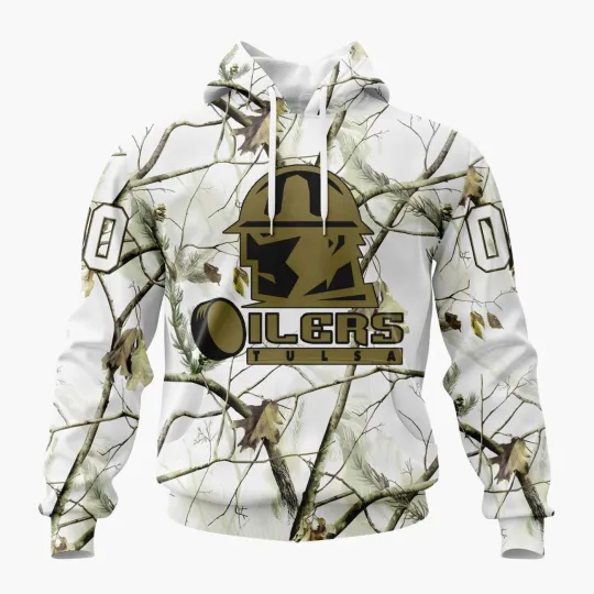 Personalized Tulsa Oilers Special White HoodiCamo Hunting