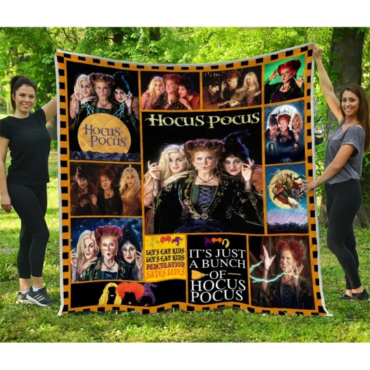 Hocus Pocus Halloween Quilt, Hocus Pocus Quilt Blanket Soft and Warm, Gift Ideas