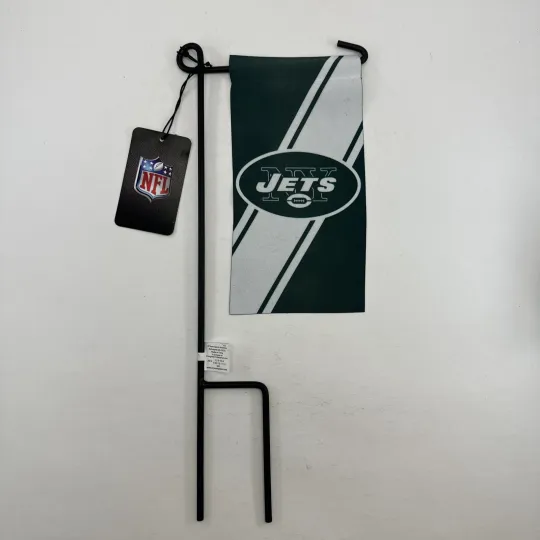 Discover football New York Jets Mini Double Sided Garden Yard Flag On Stand Football New NWT