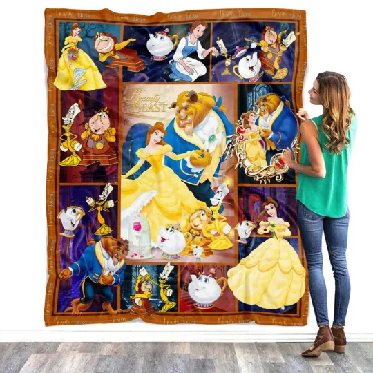 Beauty and the Beast Blanket, Beauty & the Beast Fleece, Sherpa Blanket