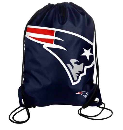 Discover New England Patriots Back Pack Sack Drawstring Bag