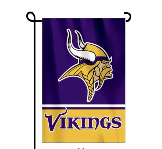 Minnesota Vikings Double sided Garden flag, Heavy Duty Poly 12x18 New