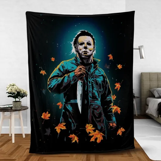 Michael Myers Blanket, Halloween Horror Characters Fleece, Sherpa, Blanket