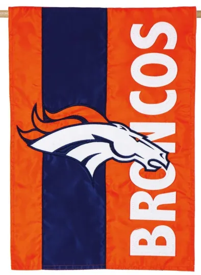 Denver Broncos football 12.5" x 18' Embellish Garden Flag