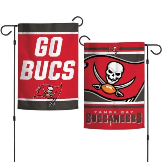 Tampa Bay Buccaneers football Double Sided Garden Flag 12" X 18" Yard Banner