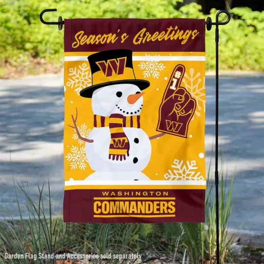 Washington Commanders Holiday Winter Snow  Garden Yard Banner Flag