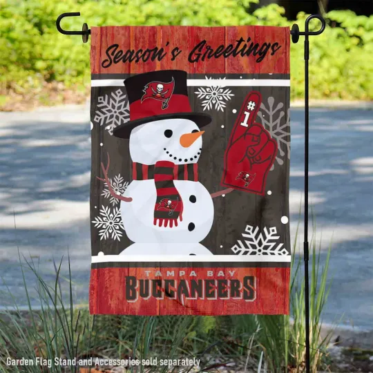 Tampa Bay Buccaneers Holiday Winter Snow  Garden Yard Banner Flag