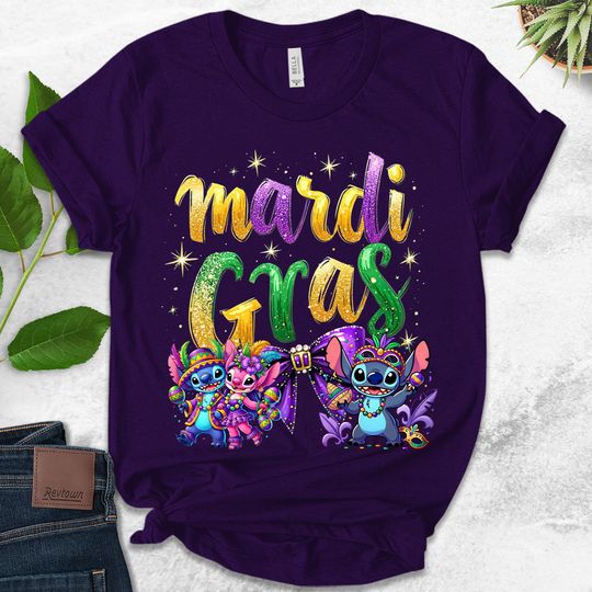 Discover Stitch Mardi Gras Shirt, Mardi Gras Disneyland Vacation Shirt, Disney Mardi Gras Shirt, Mardi Gras Carnaval Shirt, Mardi Gras Shirts UNU209