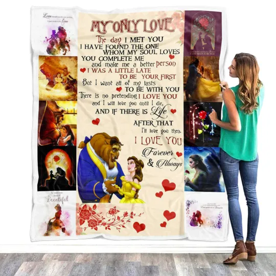 Discover Beauty and the Beast Fleece, Sherpa Blanket, My Only Love - Forever and Always