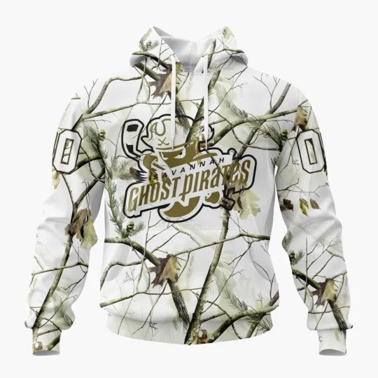 Discover Personalized Savannah Ghost Pirates Special White Hoodie Camo Hunting