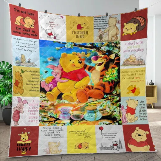 Discover Winnie-the-Pooh Quilt, Pooh Lover Blanket, Winnie-the-Pooh Quotes Blankets