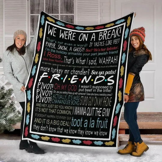 Friends Blanket, Friends TV Show Blanket Friends Quotes Fleece, Sherpa Blanket