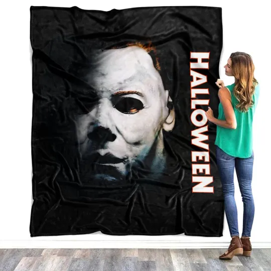 Halloween Michael Myers Blanket, Horror Characters Fleece, Sherpa, Blanket