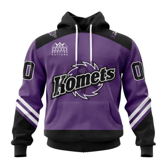 Discover Personalized Fort Wayne Komets Hoodie 2025/26 Hockey Fights Cancer