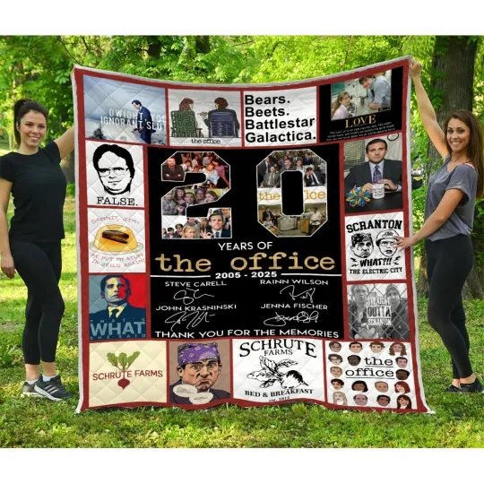 Discover The Office TV Series Quilt, 20 Years Of The Office Quilt Blanket Office Gifts