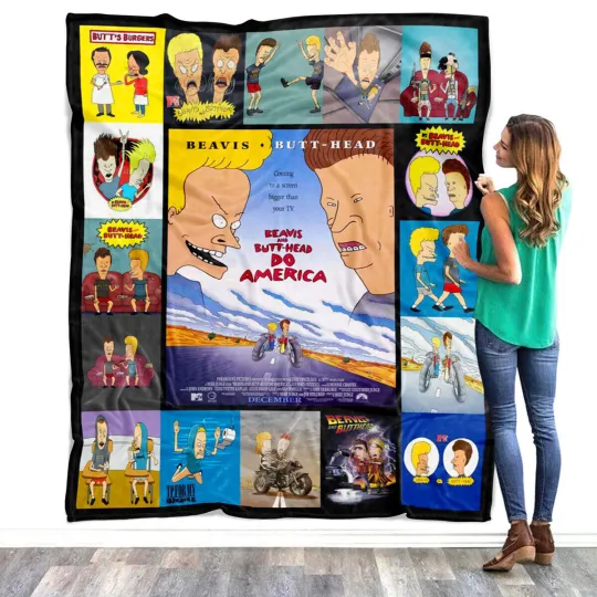Discover Beavis and Butt-Head Blankets, Heavy-metal Music Fans Fleece Sherpa, Do America