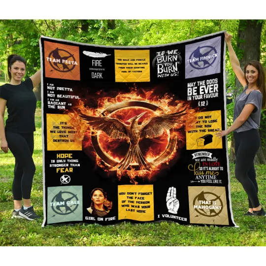Discover The Hunger Games Quilts, Girl On Fire Quilt Blanket, Jennifer Lawrence