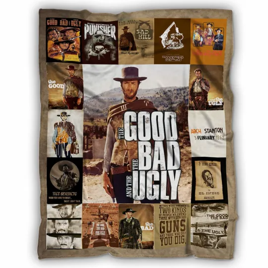 Discover The Good The Bad And The Ugly Blankets, Clint Eastwood Quilt, Fleece Sherpa